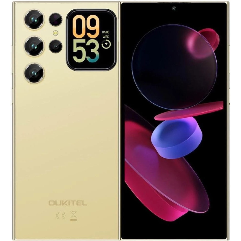 Smartphone Oukitel C62 cu ecran dual și 4/128 GB Yellow