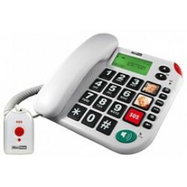 Telefon fix Maxcom KXT481 SOS alb cu buton SOS wireless