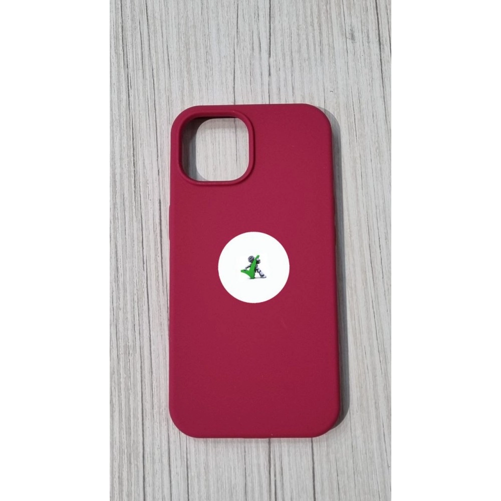 Husă spate silicon cu logo pentru iPhone 15 visiniu