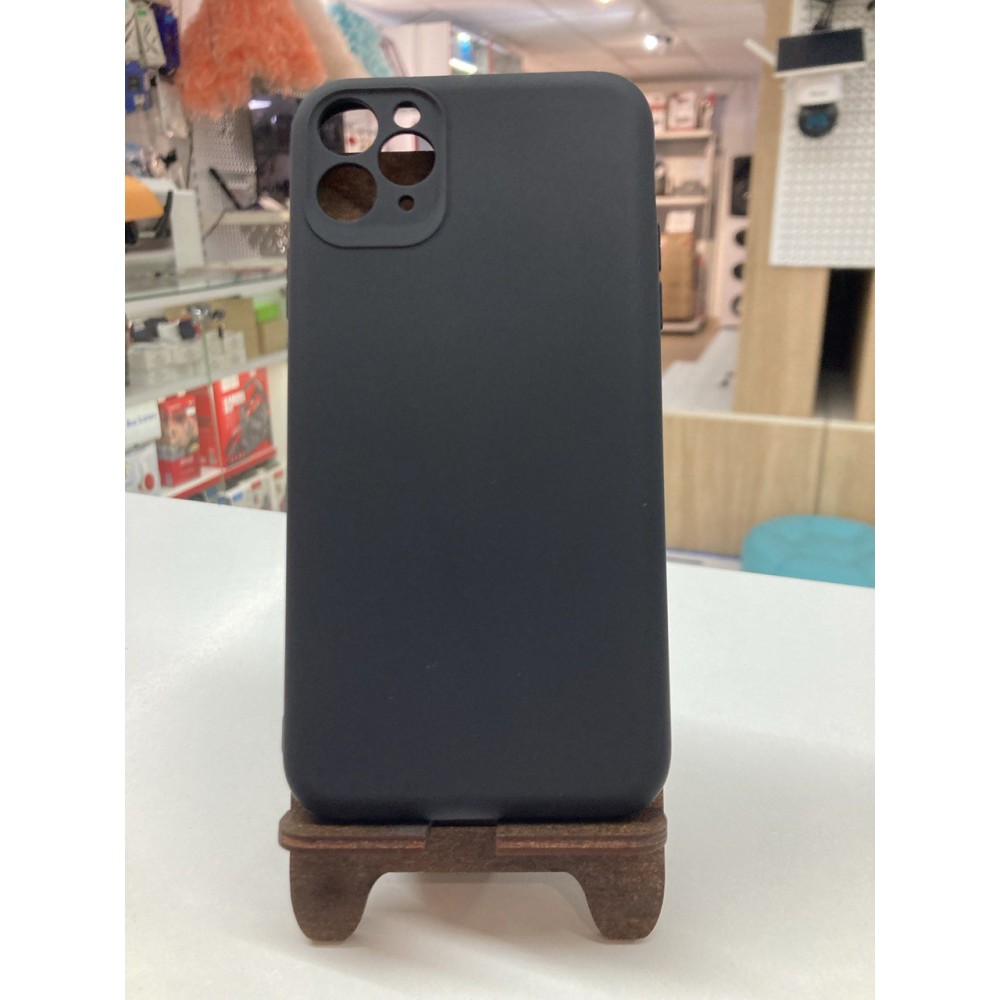 Husă din silicon cu protecție pentru cameră pentru iPhone 11 Pro Neagră fără măr