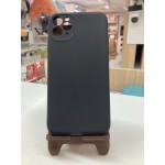 Husă din silicon cu protecție pentru cameră pentru iPhone 11 Pro Neagră fără măr
