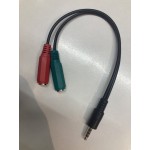 cablu audio combo: 4 pini 3,5 mm mascul la 3,5 mm femela audio stereo + semnal microfon