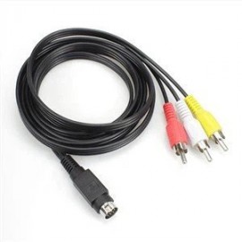 Cablu Mini Din 9/10 pini la 3x RCA pentru receptor satelit