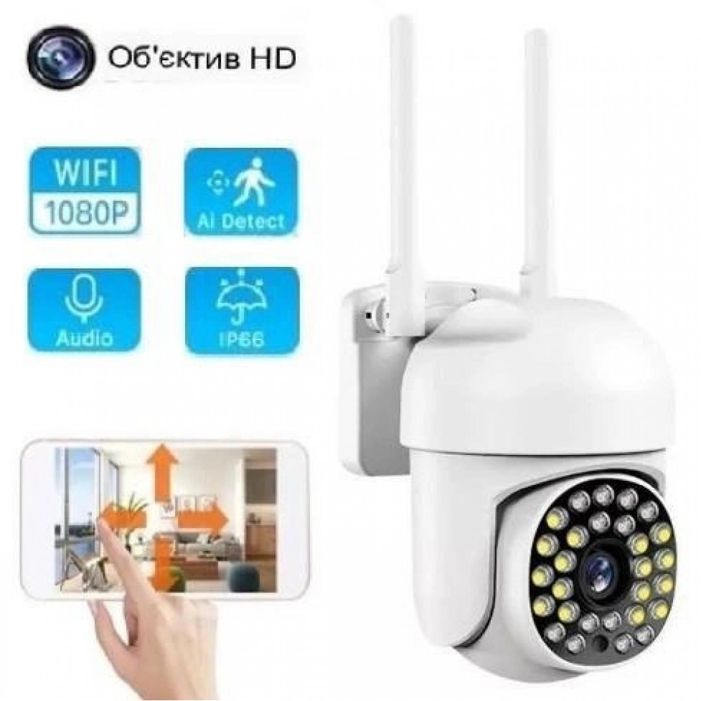 Cameră supraveghere WIFI 2MP pentru exterior și interior, stocare card/cloud