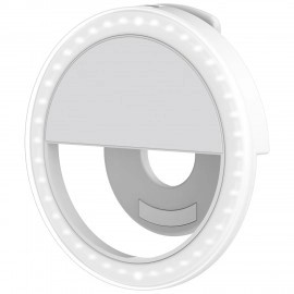 Selfie Ring Light LED, Uslion, pentru telefon mobil smartphone tableta sau laptop, lumina cu LED, acumulator si cablu USB, incarcare prin micro USB 5V