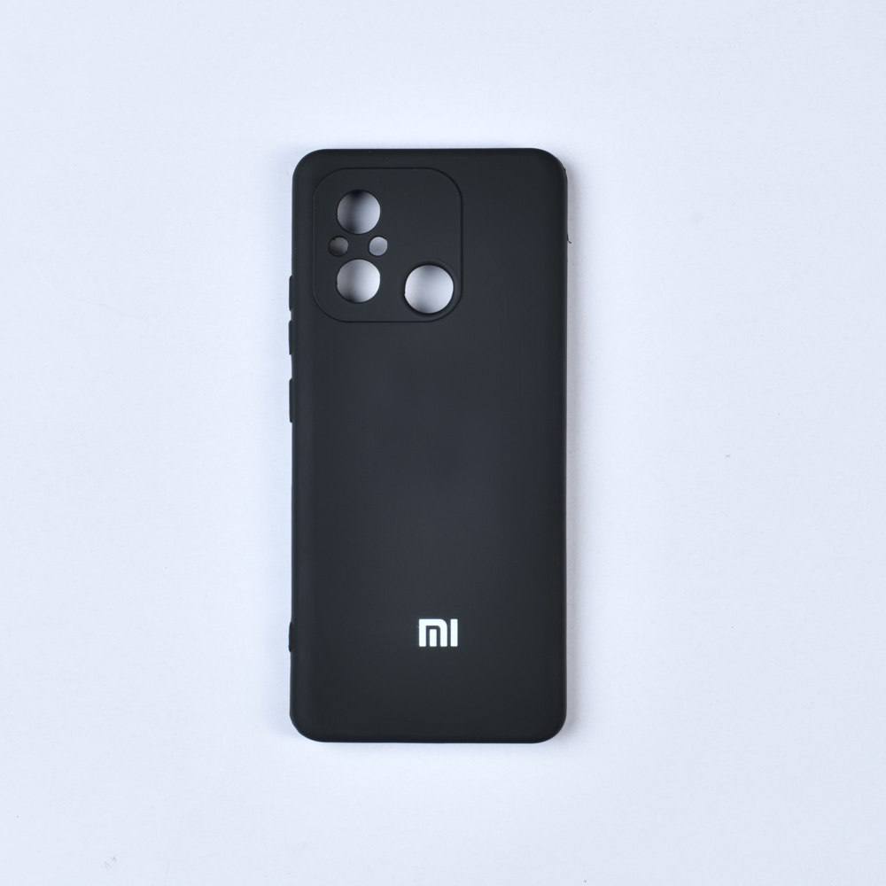 Husă spate cu logo pentru Redmi 12C Neagră