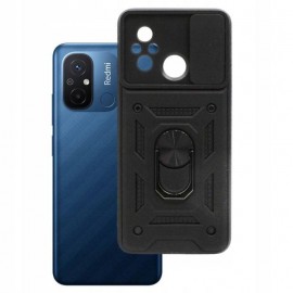 Husa de protecție cu suport magnetic antisok cu Popsocket pentru Redmi 12C 4G Neagră