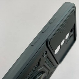 Husa de protecție cu suport magnetic antisok cu Popsocket pentru Redmi 9 Neagră