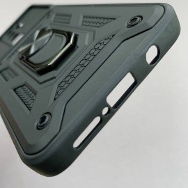 Husa de protecție cu suport magnetic antisok cu Popsocket pentru Redmi 9 Neagră