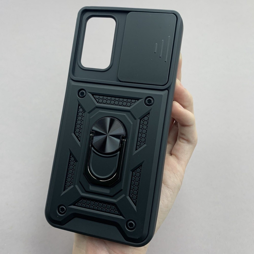 Husa de protecție cu suport magnetic antisok cu Popsocket pentru Redmi 9T Neagră