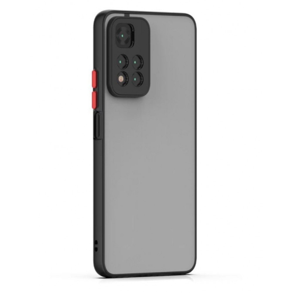 Husa Din Silicon Policarbonată Transparentă Redmi Note 11 Pro Plus 5G Neagra