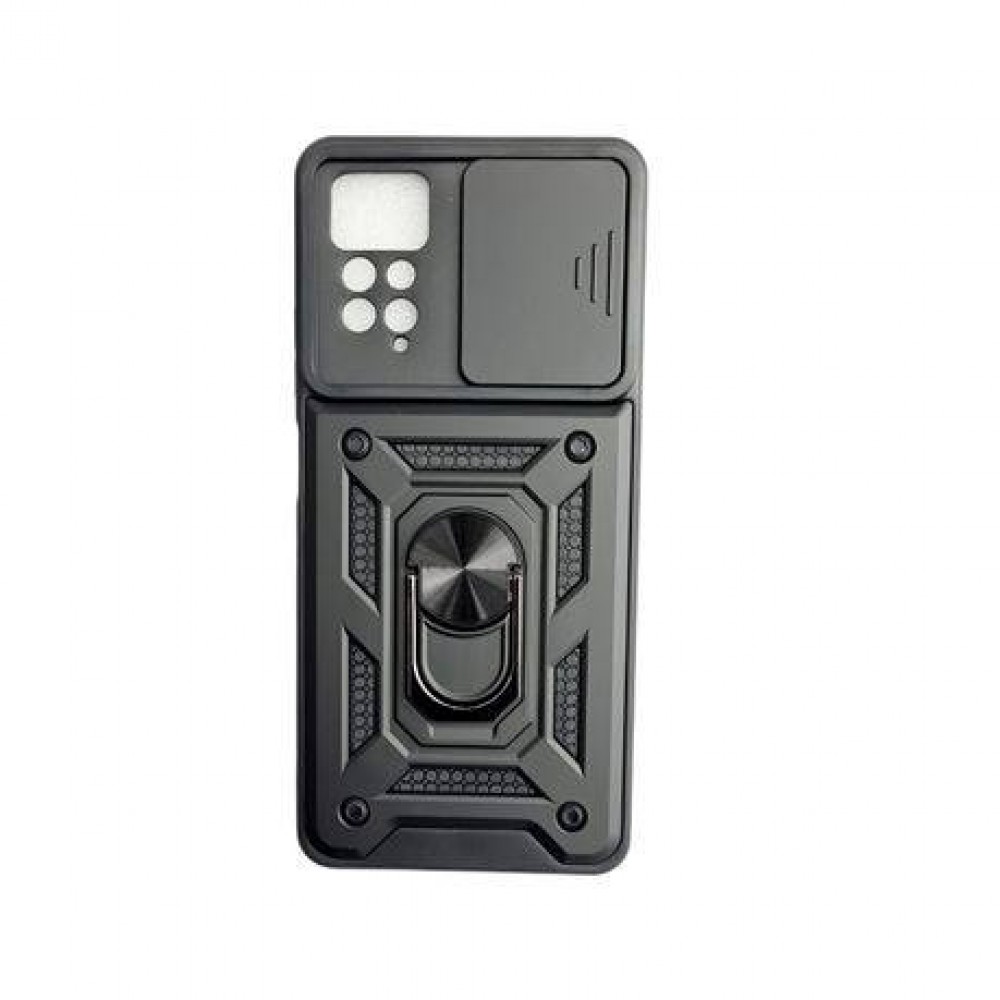 Husa de protecție cu suport magnetic antisok cu Popsocket pentru Redmi Note 11 Pro Neagră