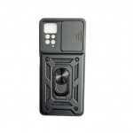 Husa de protecție cu suport magnetic antisok cu Popsocket pentru Redmi Note 11 Pro Neagră