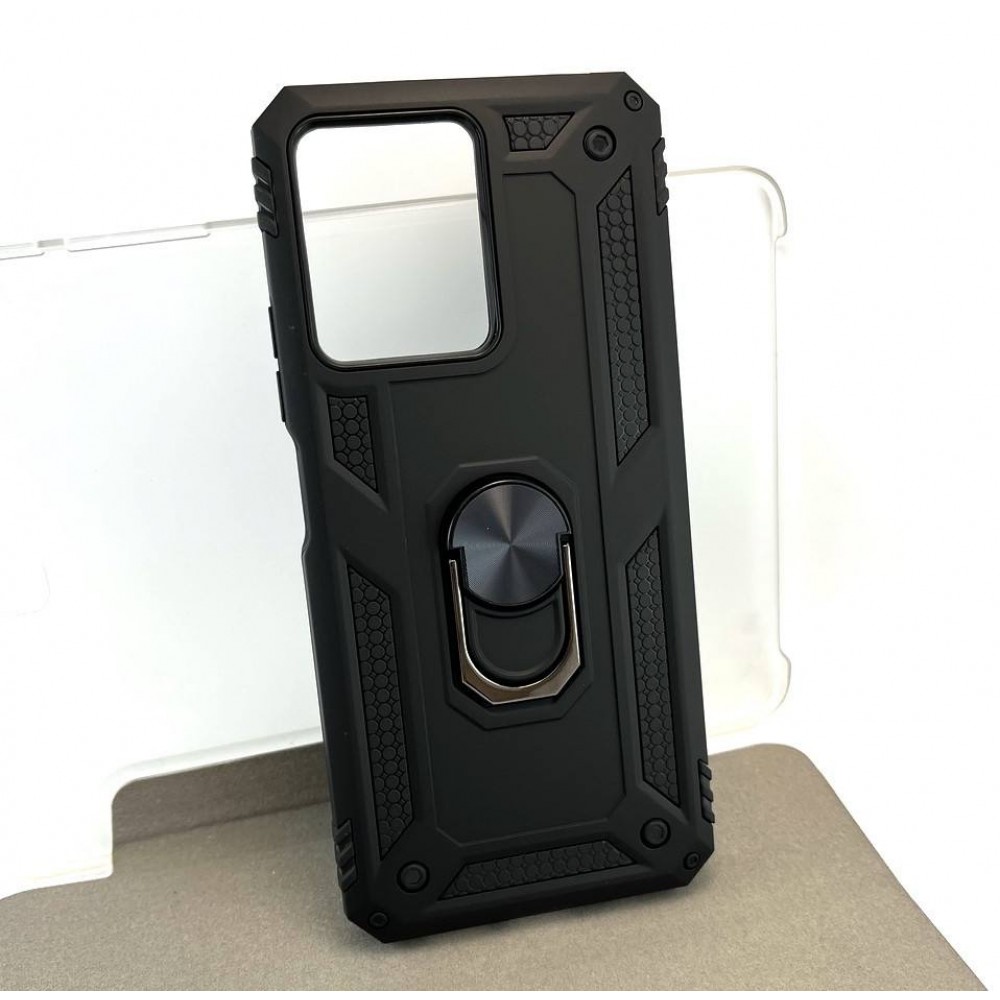 Husa de protecție cu suport magnetic antisok cu Popsocket pentru Redmi Note 12 5G Neagră