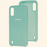 Husă spate cu logo pentru Samsung Galaxy A01 Turcuaz