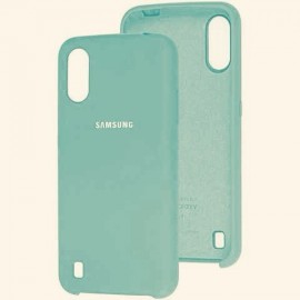 Husă spate cu logo pentru Samsung Galaxy A01 Turcuaz