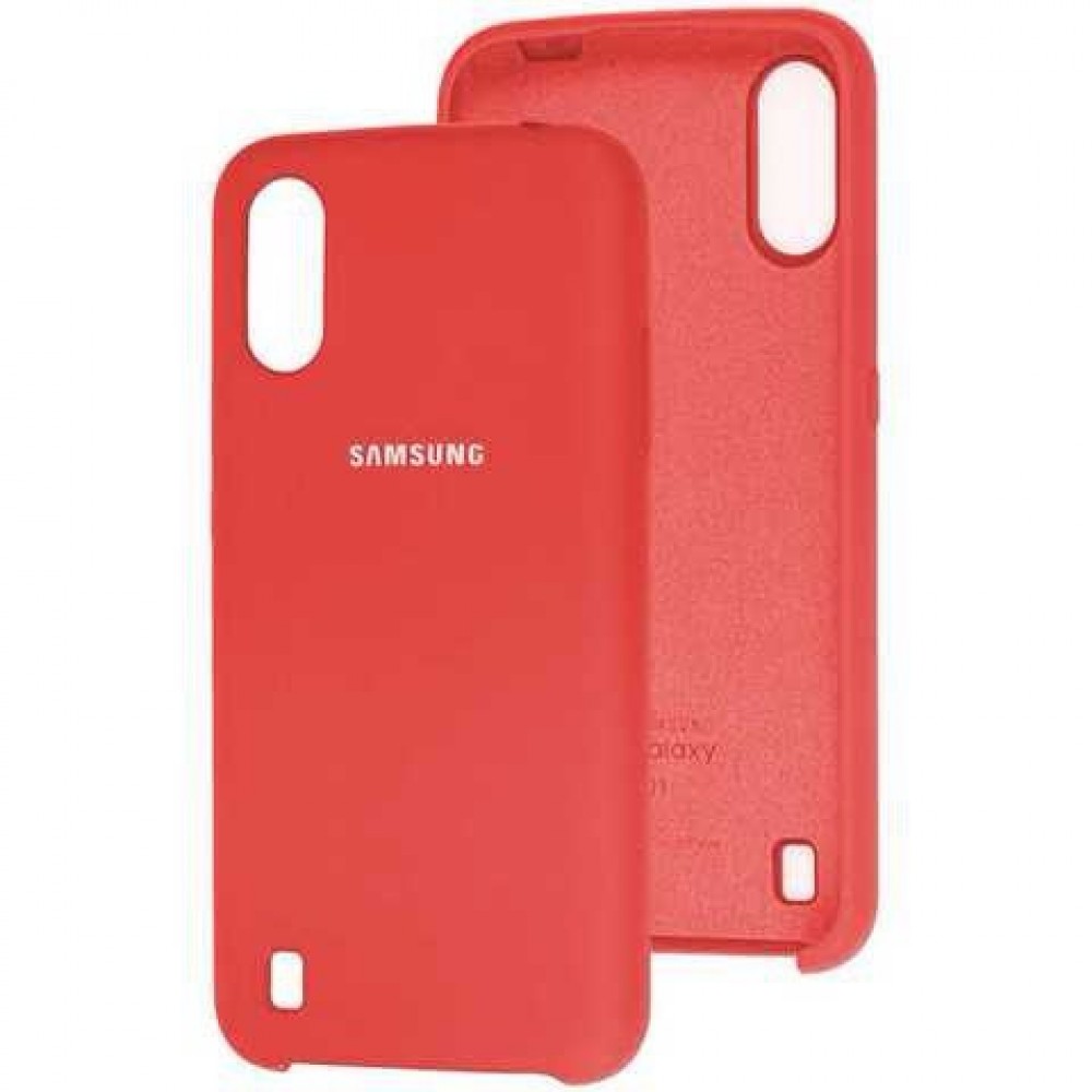 Husă spate cu logo pentru Samsung Galaxy A01 Rosie