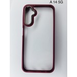 Husă silicon policarbonat transparentă visinie Samsung Galaxy A14 5G