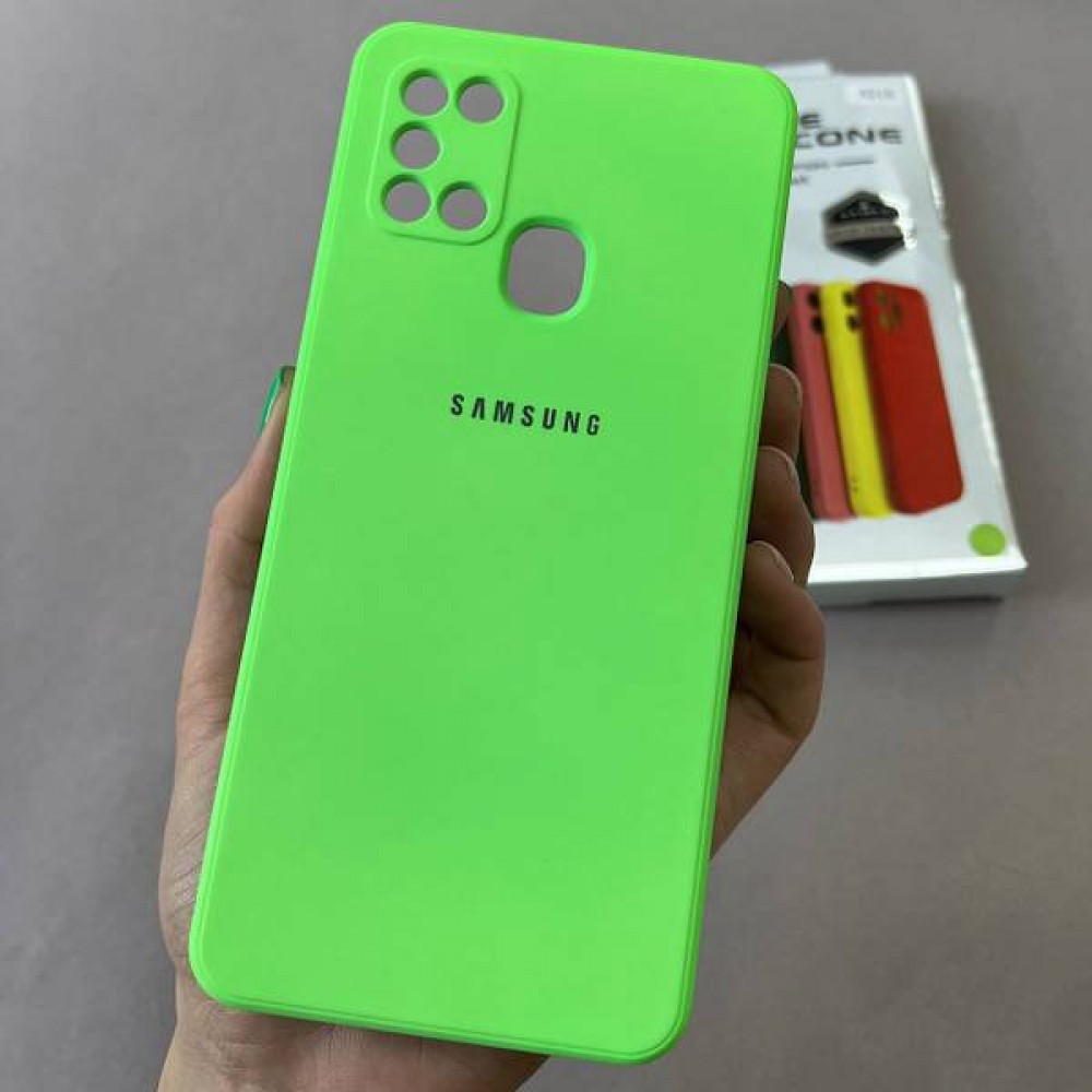 Husă spate cu logo pentru Samsung Galaxy A21s Verde-deschis