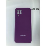 Husă Spate Violetă cu Logo pentru Samsung Galaxy A22 4G