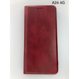 Husă Carte Samsung Galaxy A24 4G culoare roșu închis