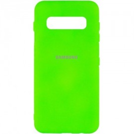Husa spate cu logo pentru Samsung Galaxy S10 Plus Galbenă