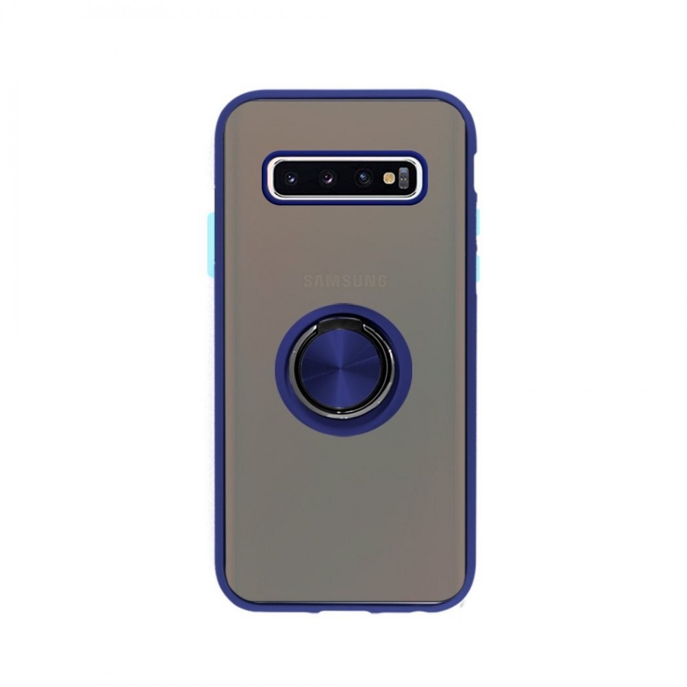 Husa Din Silicon Policarbonată Transparentă Samsung Galaxy S10 Plus Albastră