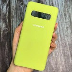 Husa spate cu logo pentru Samsung Galaxy S10 Galbenă
