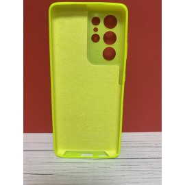 Husa spate cu logo pentru Samsung Galaxy S21 Ultra Galbenă