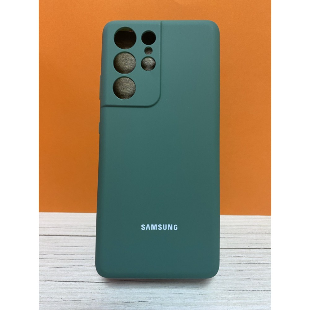Husa spate cu logo pentru Samsung Galaxy S21 Ultra Verde