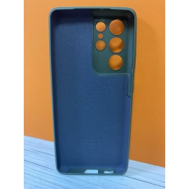 Husa spate cu logo pentru Samsung Galaxy S21 Ultra Verde-închis