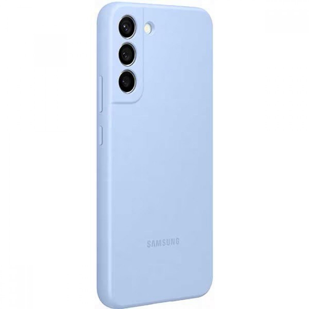 Husa spate cu logo pentru Samsung Galaxy S21 Albastru-deschis