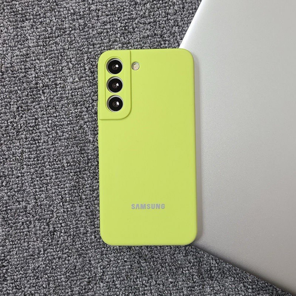 Husa spate cu logo pentru Samsung Galaxy S21 Galbenă