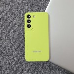 Husa spate cu logo pentru Samsung Galaxy S21 Galbenă