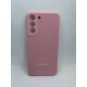 Husa spate cu logo pentru Samsung Galaxy S21 Roz-deschis