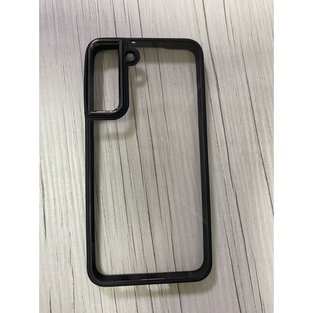 Husa Din Silicon Policarbonată Transparentă Samsung Galaxy S22 Plus Neagra