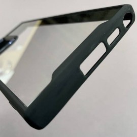 Husa Din Silicon Policarbonată Transparentă Samsung Galaxy S22 Ultra Neagra