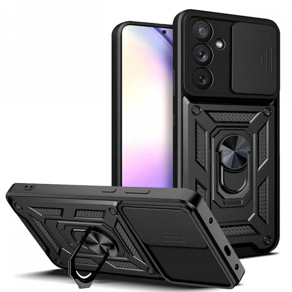 Husa de protecție cu suport magnetic pentru Samsung Galaxy A15 Neagră