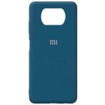 Husă spate cu logo pentru Xiaomi Mi Poco X3 NFC Albastra