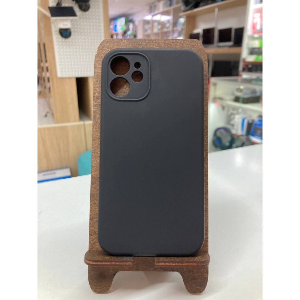 Husă din silicon cu protecție pentru cameră pentru iPhone 12 Mini Neagră