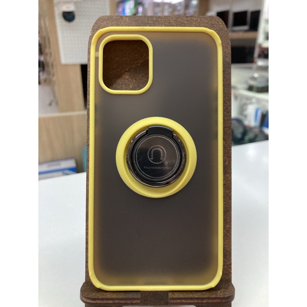 Husă de protecție Techsuit Glinth cu inel compatibil cu iphone 12 Mini Galbenă