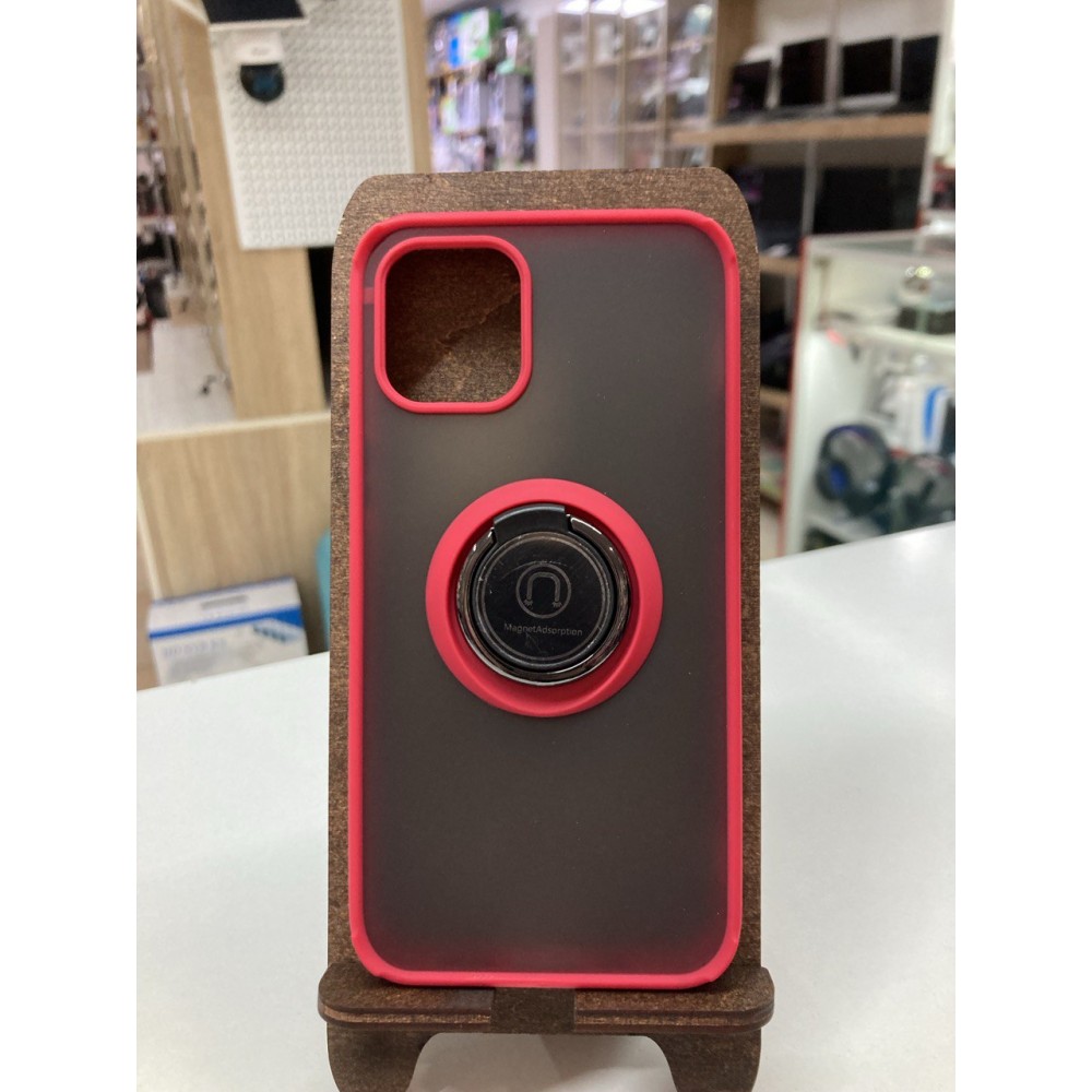 Husă de protecție Techsuit Glinth cu inel compatibil cu iPhone 12 Mini Roșie