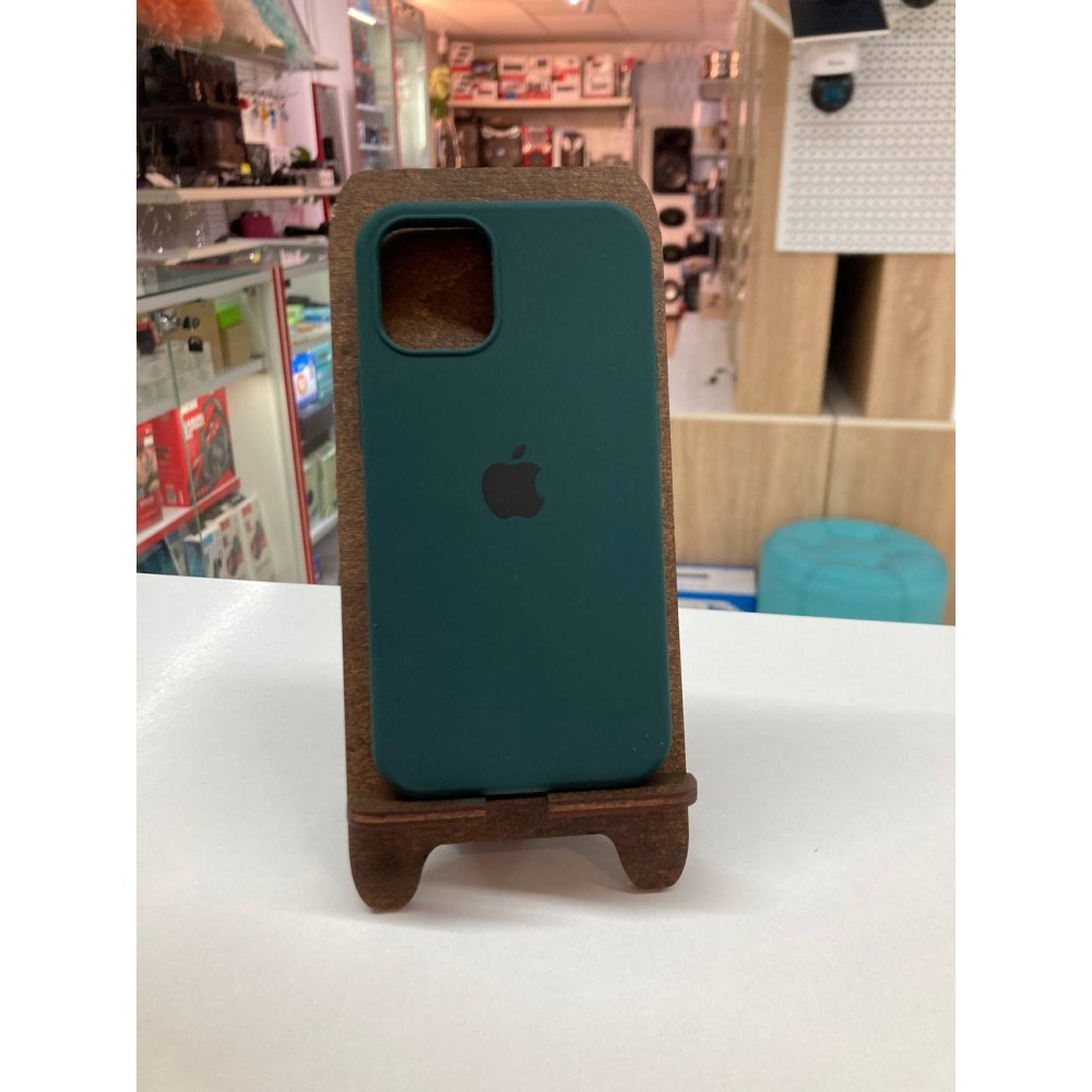 Husă din silicon cu protecție pentru cameră pentru iPhone 12 Mini Verde-închis