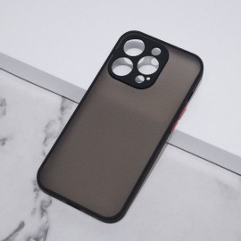 Margine acrilică cu spate matuit Husă Apple iPhone 12 Pro Max Neagră