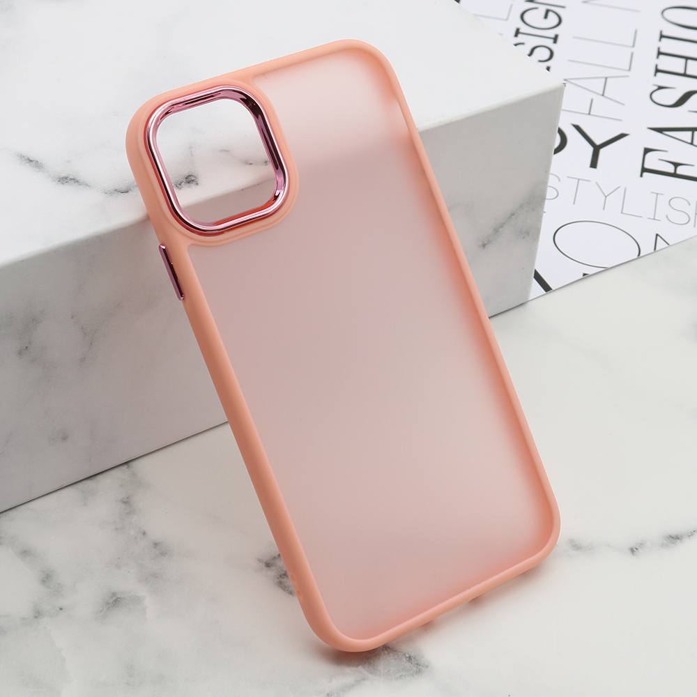 Margine acrilică cu spate matuit Husă Apple iPhone 14 Plus Roz