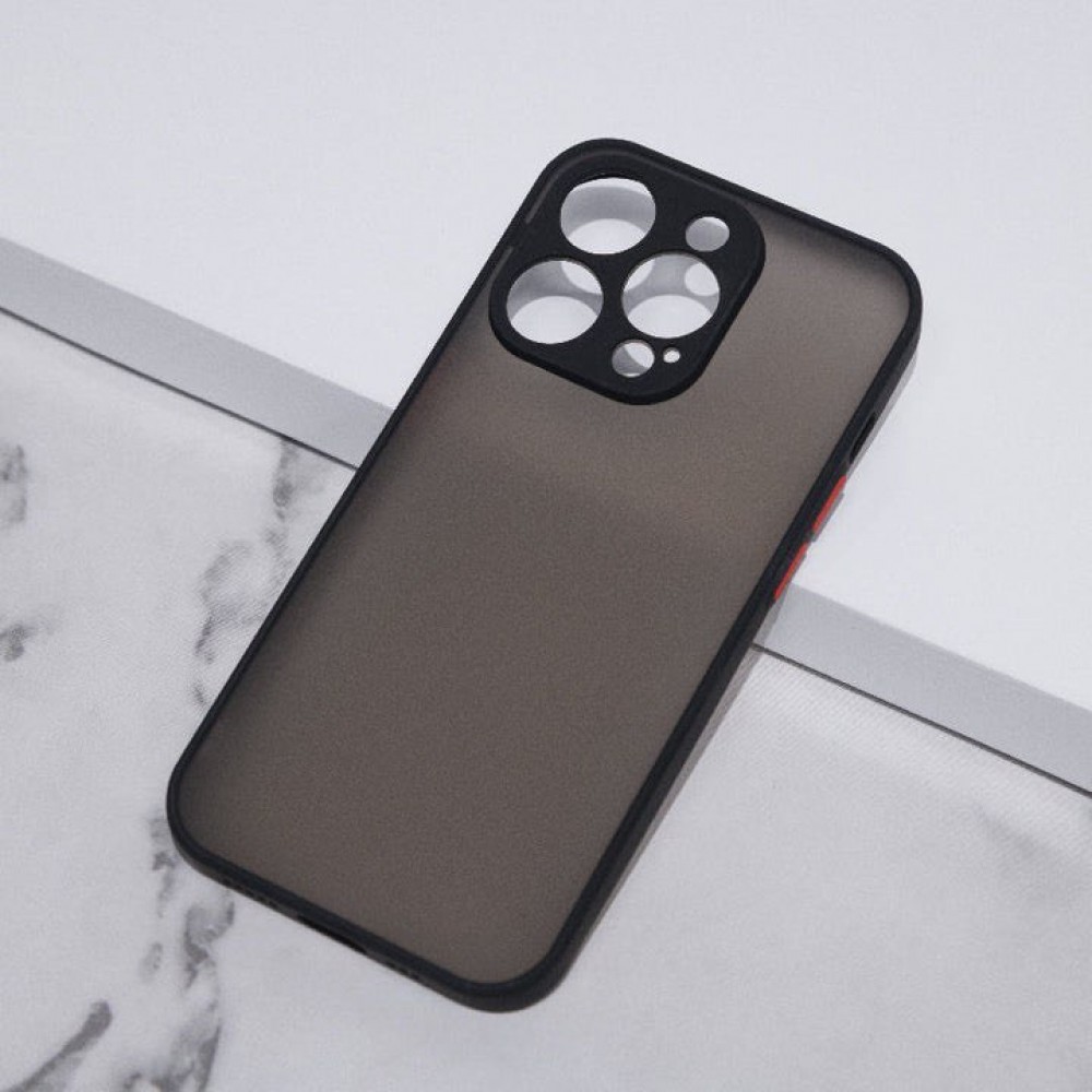 Margine acrilică cu spate matuit Husă Apple iPhone 14 Pro Max Neagră