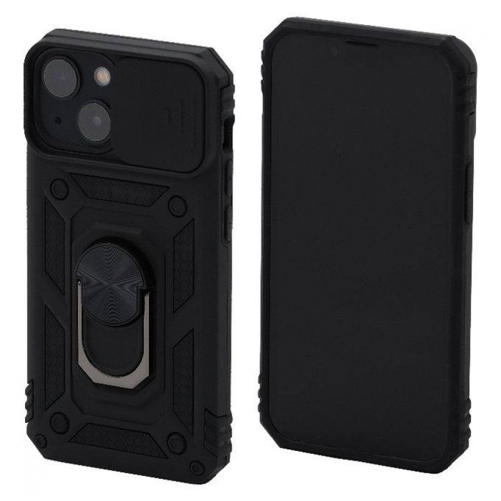 Husa de protecție cu suport magnetic pentru iPhone 15 Neagră