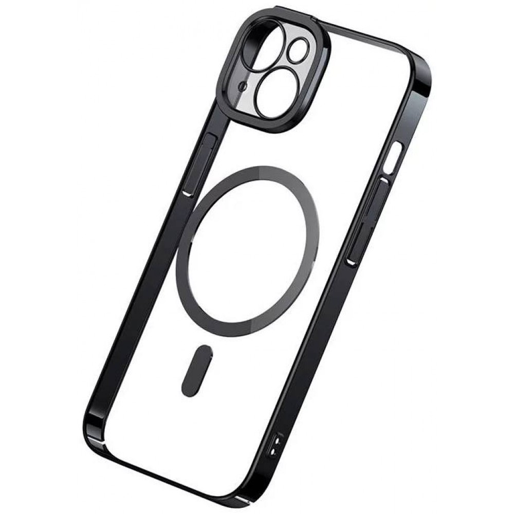 Husă de protecție cu stecle la camera din spate, magnetică, compatibilă cu iPhone 15 Neagra