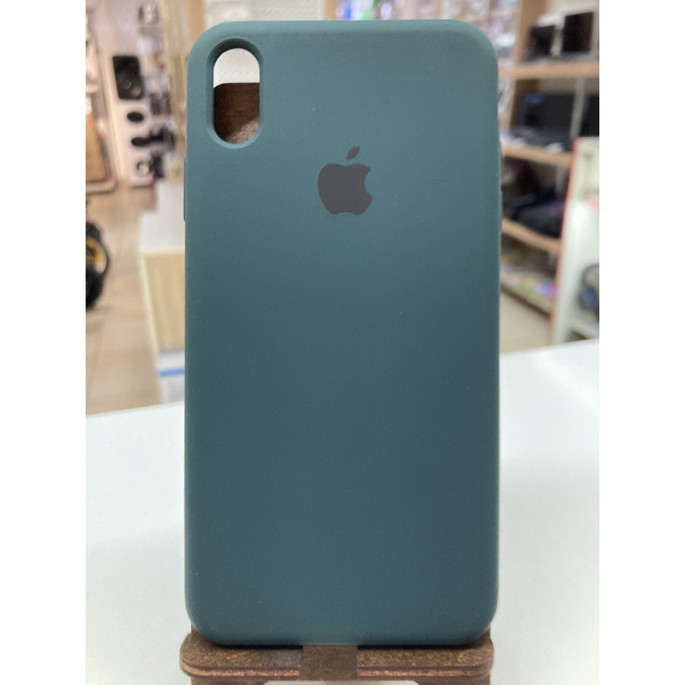 Husa de protectie cu logo pentru iPhone XS Max Verde-închis