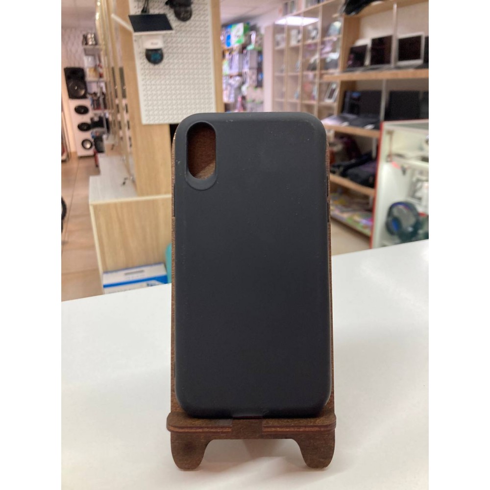 Husă iPhone XS fără logo din silicon negru